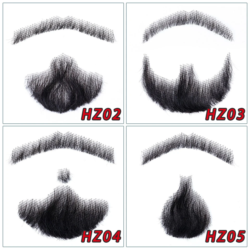 

Brazilian Lace Beard For Men 100% Human Hair Hand Made Mustache Remy Hair Cosplay Swiss Lace Invisible Fake Beards SalonChat