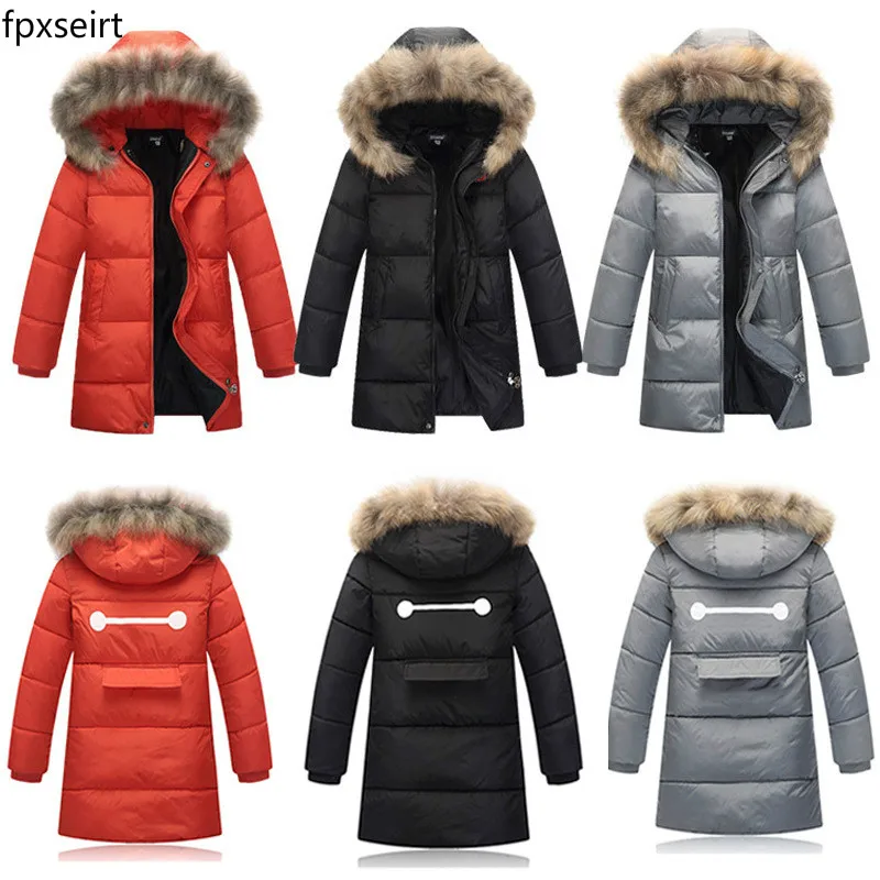 

Children's 2016 winter Korean version, big boy down cotton, cotton padded jacket, long boy hair collar, even thicker cap coat