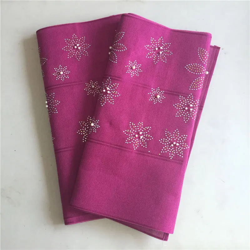 

Nigeria headtie flower pattern aso oke headtie with stones and beads hot selling fashion design african headtie gele