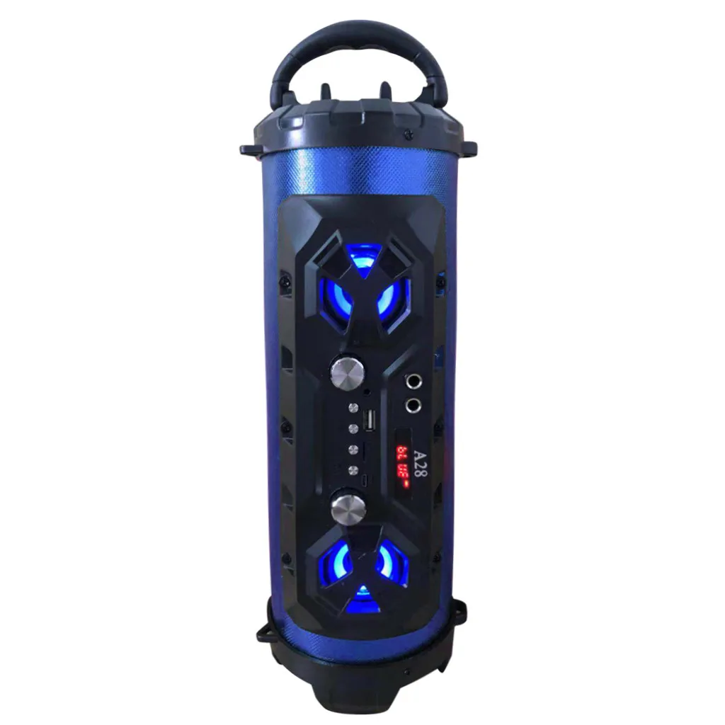 Blue Светодиодный Bluetooth 4,2 динамик беспроводной FM стерео 3D объемный звук Высокое качество сабвуфер вспомогательный USB TF Колонка#10 - Цвет: Blue