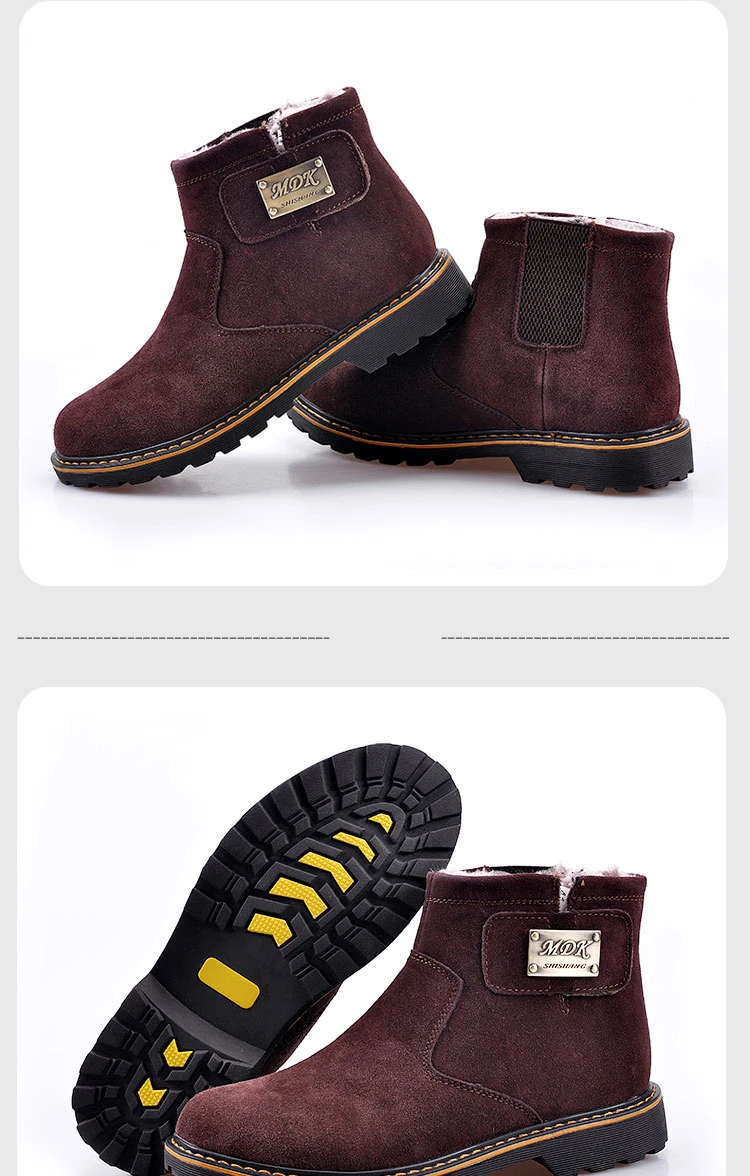Brand Men's Boots Quality Male Shoes Suede Leather Drive Shoe Warm Fur Winter Casual Snow Bot Man Mens Ankle Boots (12)