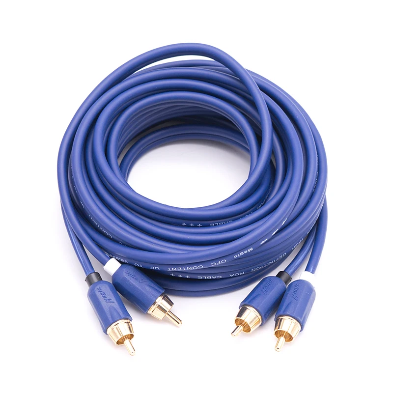 Высококачественный автомобильный аудио сигнальный кабель из чистой меди разъем Усилитель-сабвуфер динамик 2 м 5 м линия RCA разъем «тюльпан» аудио провод HIFI без потерь