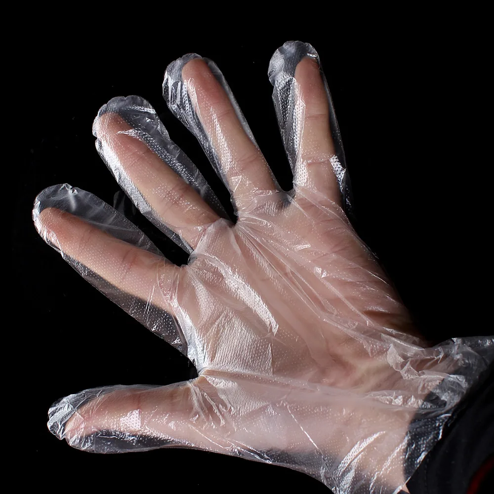 Polyethylene Kitchen Baking Tools Gloves Transparent Disposable 25.5cm(10") x 24.5cm(9 5/8"), 1