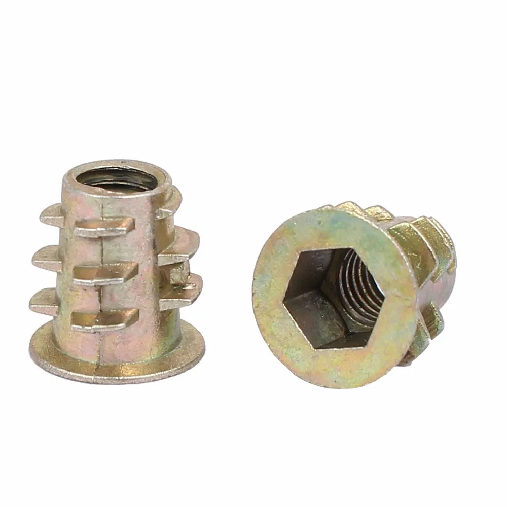 

UXCELL Hot Sale 30 Pcs M4x10mm M5x10mm M6x10mm Zinc Plated Hex Socket Screw in Thread Insert Nut for Wood
