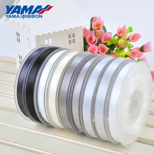 YAMA 100yards Single Face Satin Ribbon 6 9 13 16 19 22 mm Black Red White Silver for Wedding Decoration Handmade Flowers Gifts