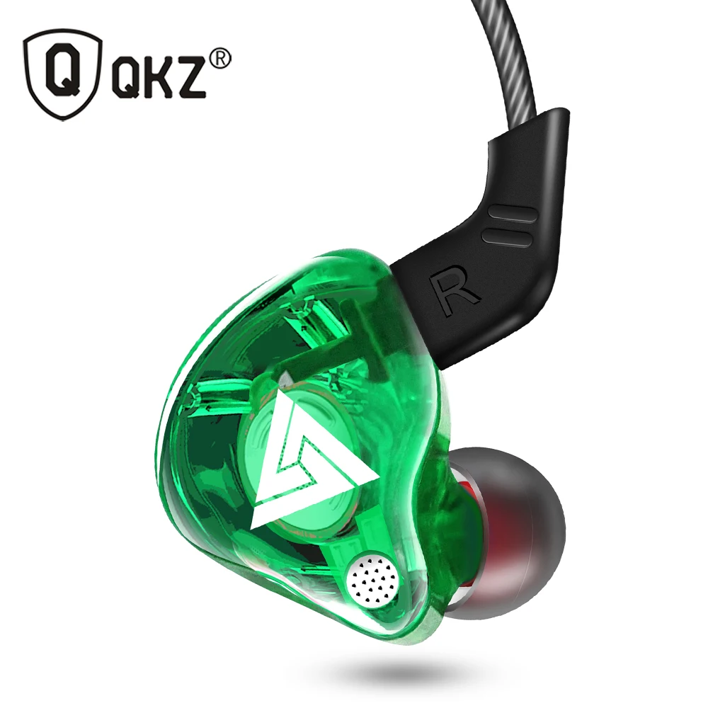 QKZ AK6 ATES ATE ATR HD9 медный драйвер HiFi спортивные наушники в ухо наушники для бега с микрофоном гарнитура музыкальные наушники - Цвет: Green with mic