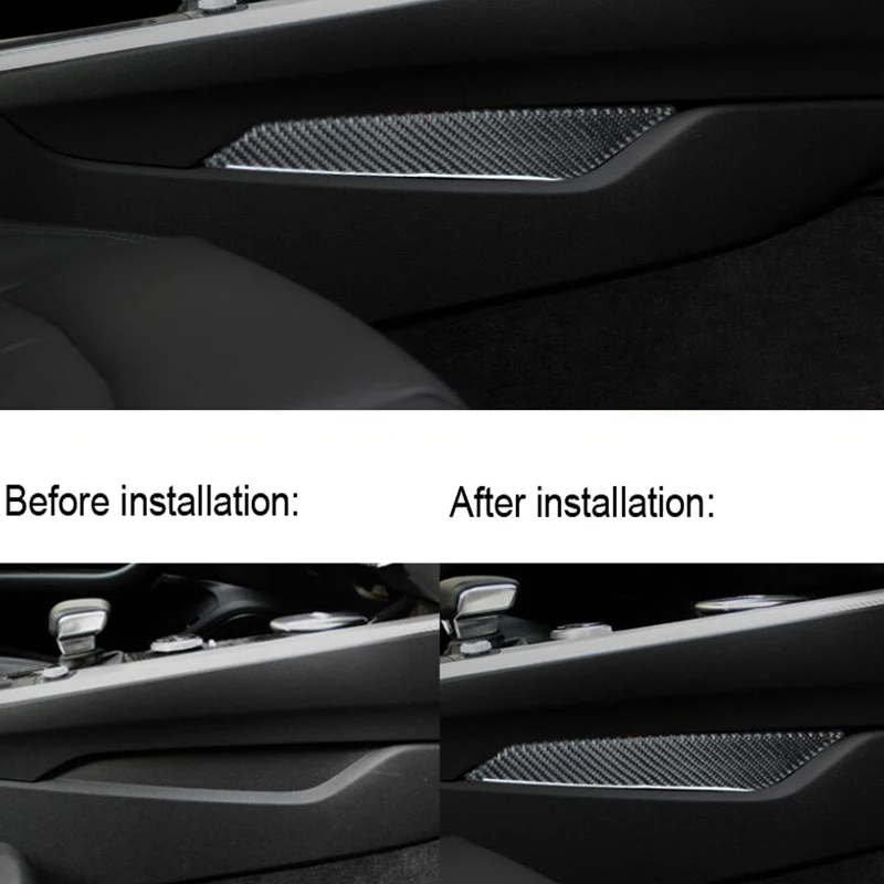 For Audi A4L/A5 2017-2018 2PCS 100% Real Carbon Fiber Car Gear Shift Control Panel Stall Side Cover Sticker Accessories | Автомобили и