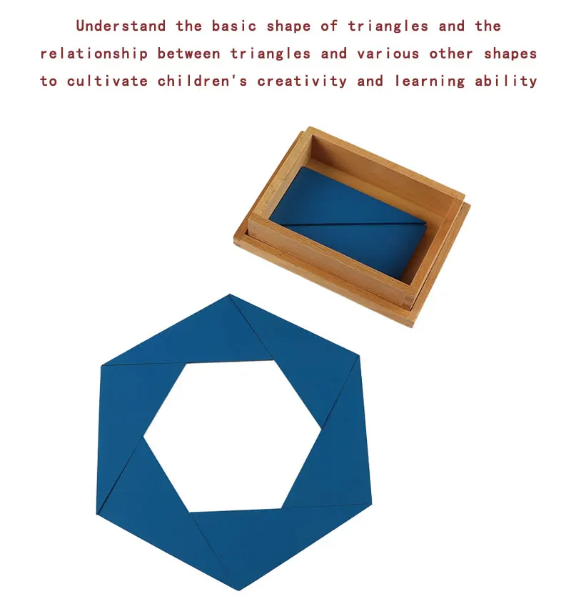Синий треугольник Tangram головоломка деревянная головоломка Монтессори математические игрушки обучающая игра головоломка доска для детей сенсорные игрушки