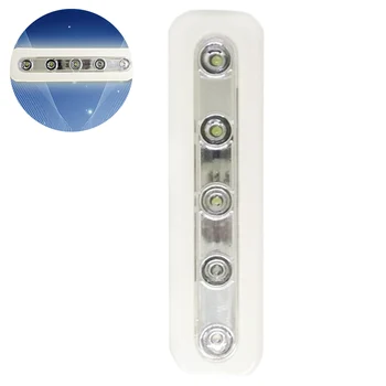 

Wireless 5 LED Night Light Under Cabinet Wardrobe Closet Kitchen Push Touch Tap Night Light Lamp Stick On Battery Power