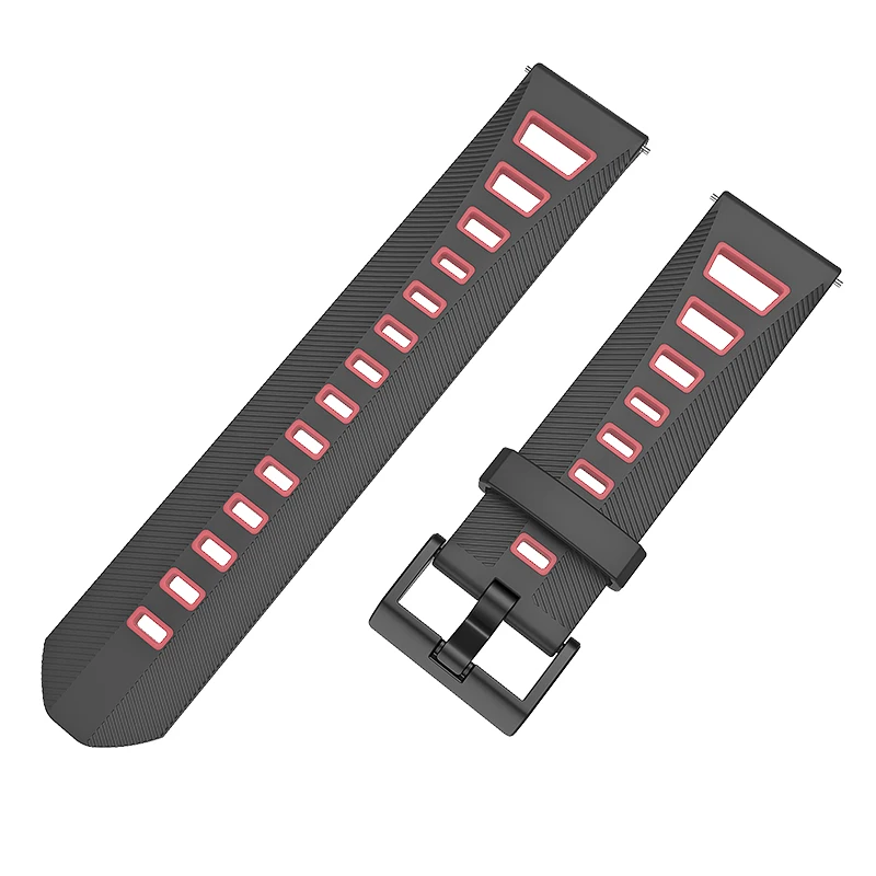 Black Pink Mijobs силиконовый браслет 20 мм 22 мм для Xiaomi Huami Amazfit Bip бит аксессуары умный Браслет для Amazfit PACE 2 Band ремни - Цвет: Black Pink