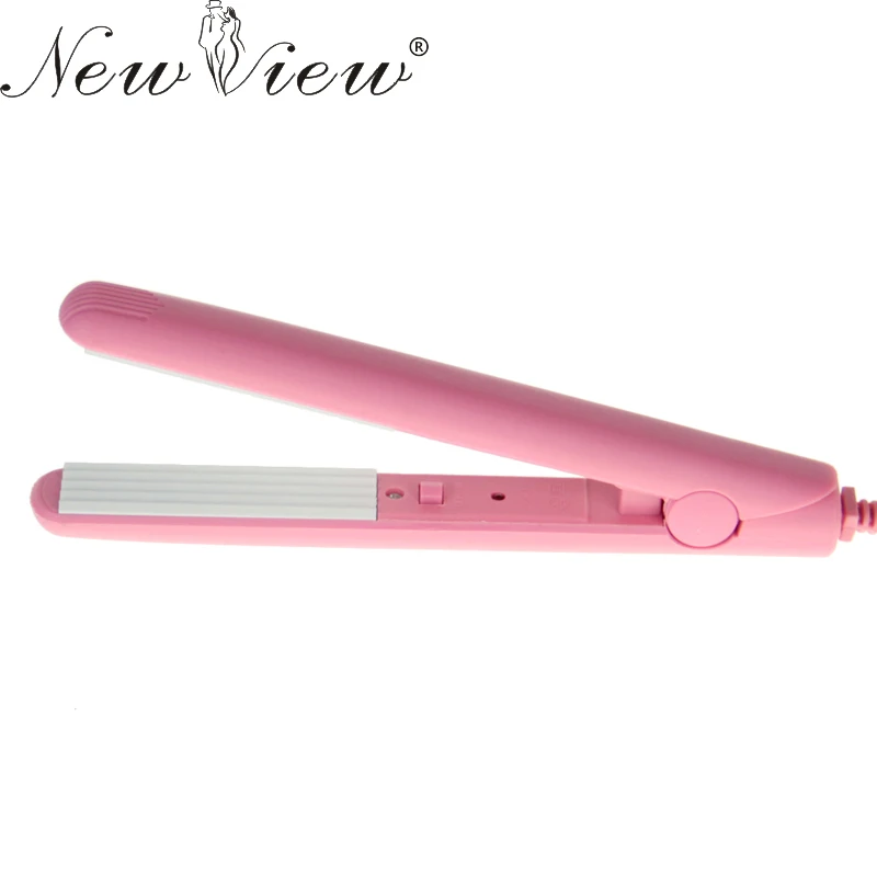 

NewView Mini Hair Curler Iron Pink Electric Corrugated Plate Hair Curling Iron Curls Volume Styling Tools