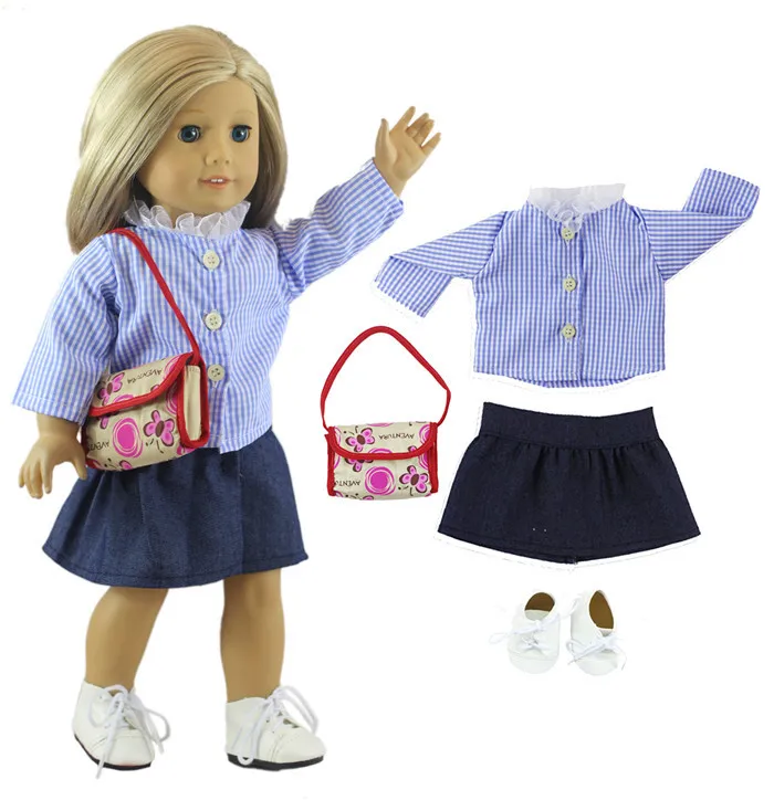 New Style 4 PCS Fashion Student Clothes for 18 Inch American Girl american-doll-clothes New Style 4 PCS Fashion Student Clothes for 18 Inch American Girl american-doll-clothes