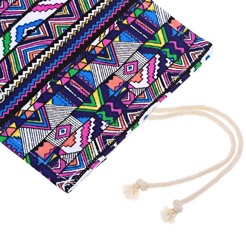 Fashion Storage Bag For Pen 36 48 72 Slots Canvas Wrap Portable Roll Up Pencil Bag Pen Case Holder Storage for Pencil organizer3