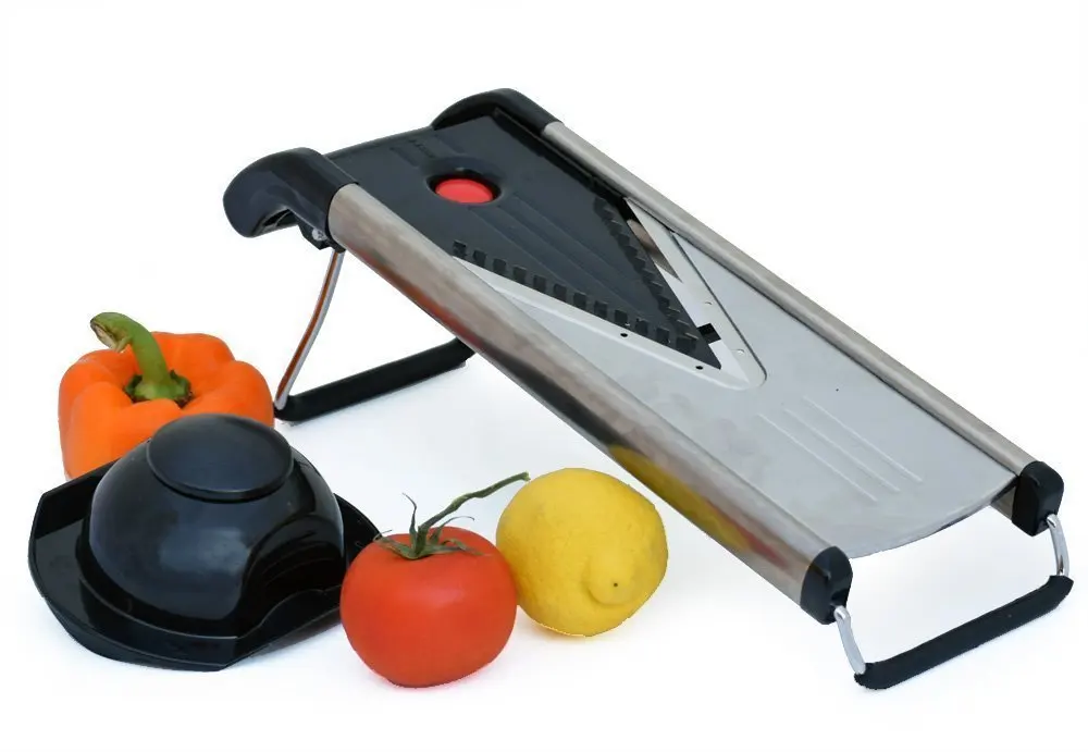 Professional Mandoline Slicer - Potato, Vegetable & Food Mandoline with 5 Blades Julienne,grate,slice and Dice. Best Every Cut