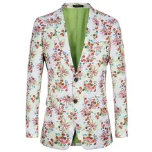 Мужской Блейзер весна и осень тонкий принт взрыв Мужской Блейзер Модный повседневный мужской бальный вечерние куртки