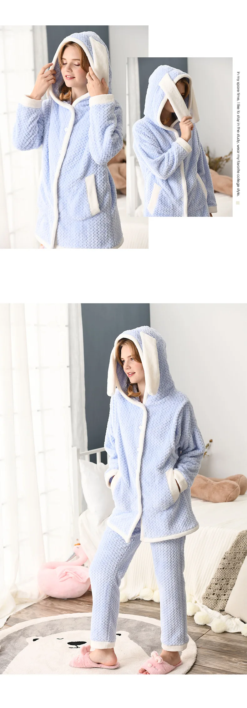 Для беременных женщин и молодых матерей одежда для сна для кормящих корейский осень-зима уплотненная фланель кардиган Грудное вскармливание одежда беременных пижамы костюм A305