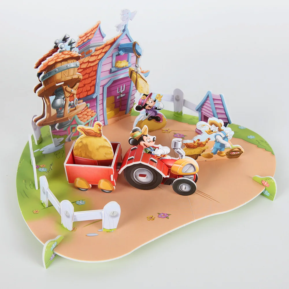 

3D DIY Disney Mickey Mouse Puzzle Jigsaw Baby Toy Kids Birthday Party Gift Farm Puzzle Jigsaw Party Supplies