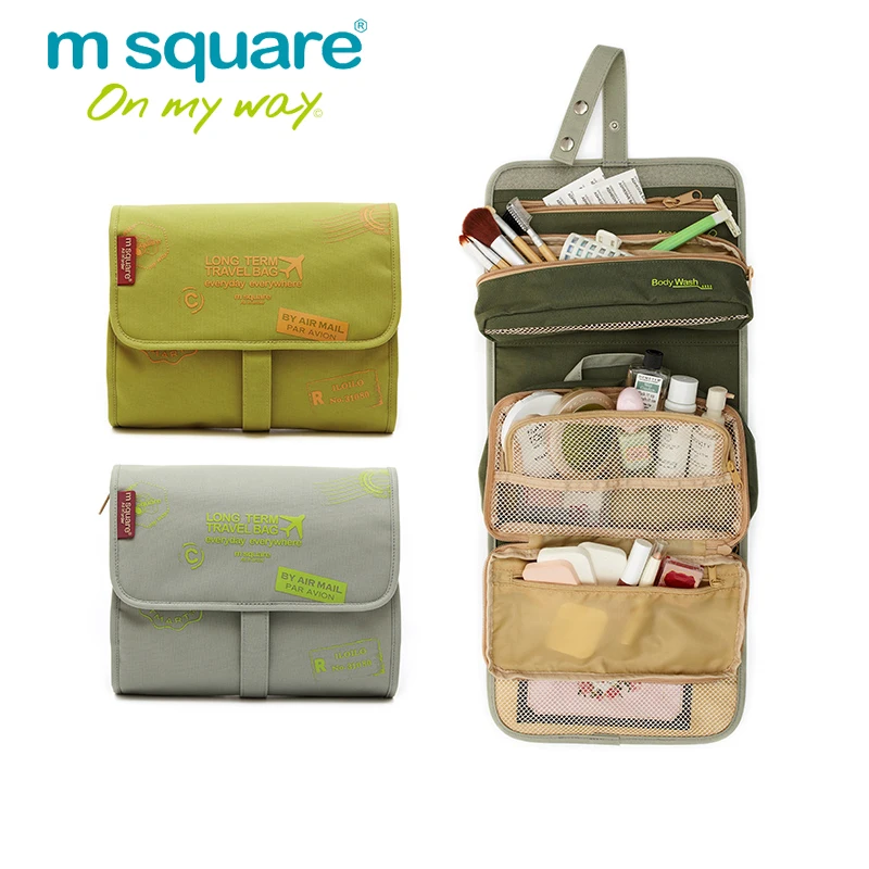 

M Square Travel Organizer Women Cosmetic Bag Neceser Makeup Bag Toiletry Make Up Bags Organizador Kosmetika Maleta De Maquiagem