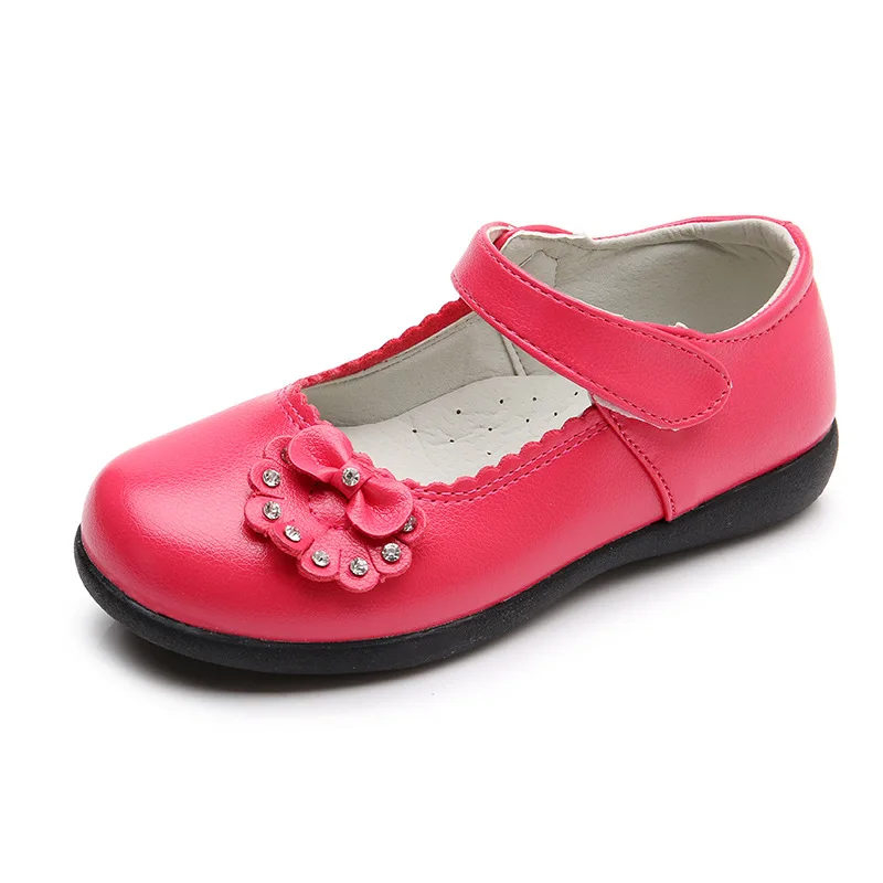 2018NEW Spring Autumn Childrens leather shoes Baby Girls Shoes flowers student Kids shoes for Wedding Party