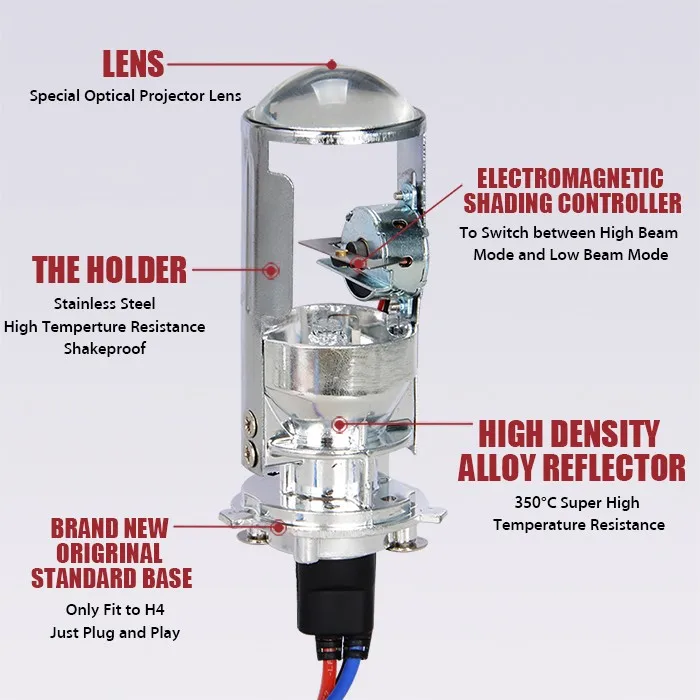 1,5 дюймов объектив проектора 35 Вт H4 LHD RHD Биксеноновая лампочка HID лампа светильник Hi/Lo луч головной светильник микро объектив проектора 4300K 6000K