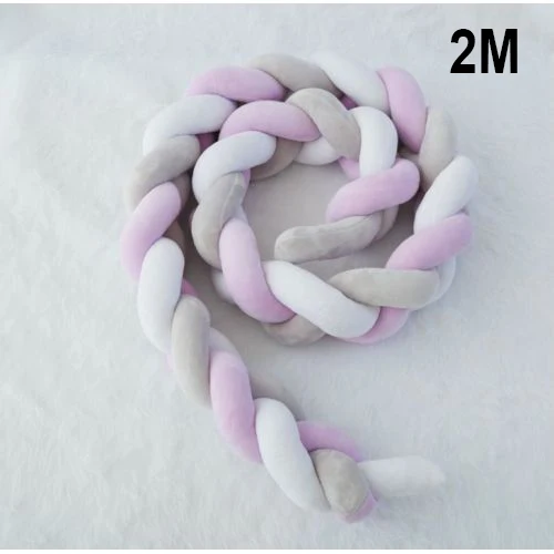 2M Multicolor 4 2 м Длина Детская кровать бампер 4 косы детская кровать Декор чистый плетение плюшевый узел кроватка бампер протектор Детская комната Декор - Цвет: 2M Multicolor 4