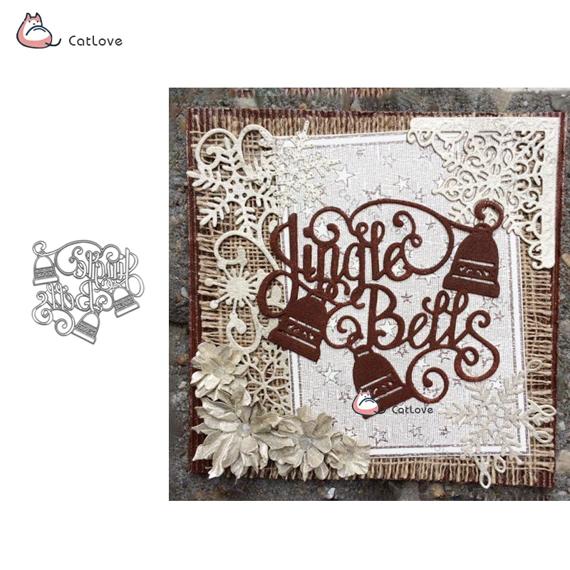 

Jingle Bells Word Metal Cutting Dies Christmas Stencil For DIY Scrapbook Paper Card Decorative Craft Embossing Die Cuts New 2019