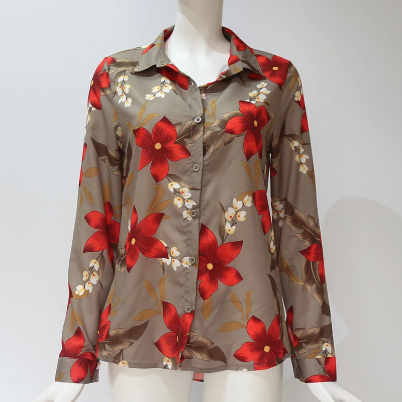 Women's Fab Printed Long Sleeve Blouse Design 1 Display