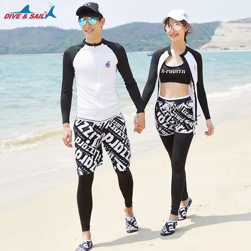 Set of 4pcs Women's Rashguards UPF 50+ Long Sleeve Zip Rash Guard