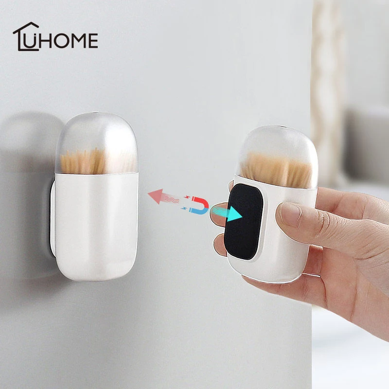 

Magnetic Toothpick Holder Container Portable Toothpick Box Refrigerator Microwave Oven Household Table Toothpick Dispenser