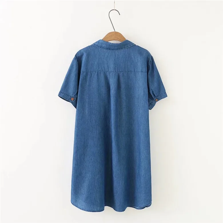 2018 Summer women Dress Plus Size 4XL High Quality Pockets Casual Jeans Dress For Women Vintage Denim Dresses