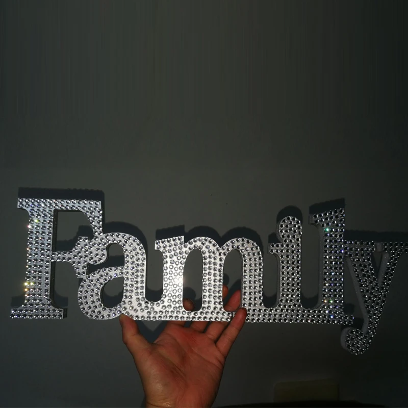 Кристалл алмаза семьи логотип свободностоящая письмо Свадебный семейный подарок подарок знак