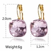 E0257 Fashion Simple Austrian Crystal Dangle Earrings For Women Gold Color Square Shaped Shinning Drop Earrings Female Jewelry ► Photo 3/6