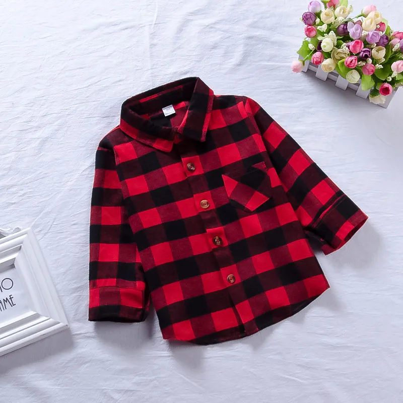 Children Red Plaid Shirt (4)
