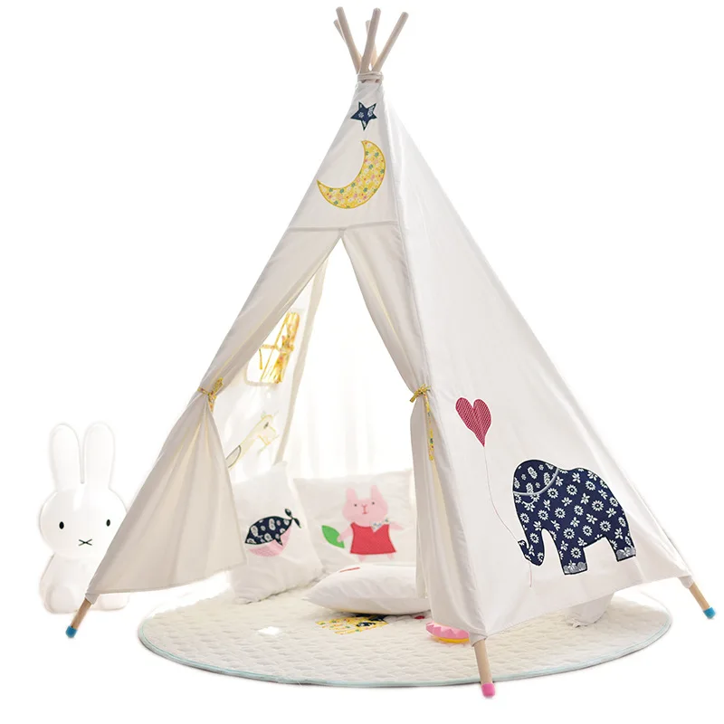 

Small Turtledove Tent Factory Wholesale Indian Children's Tent Princess Oversized Game Room Cotton Indoor Toy House Triangle