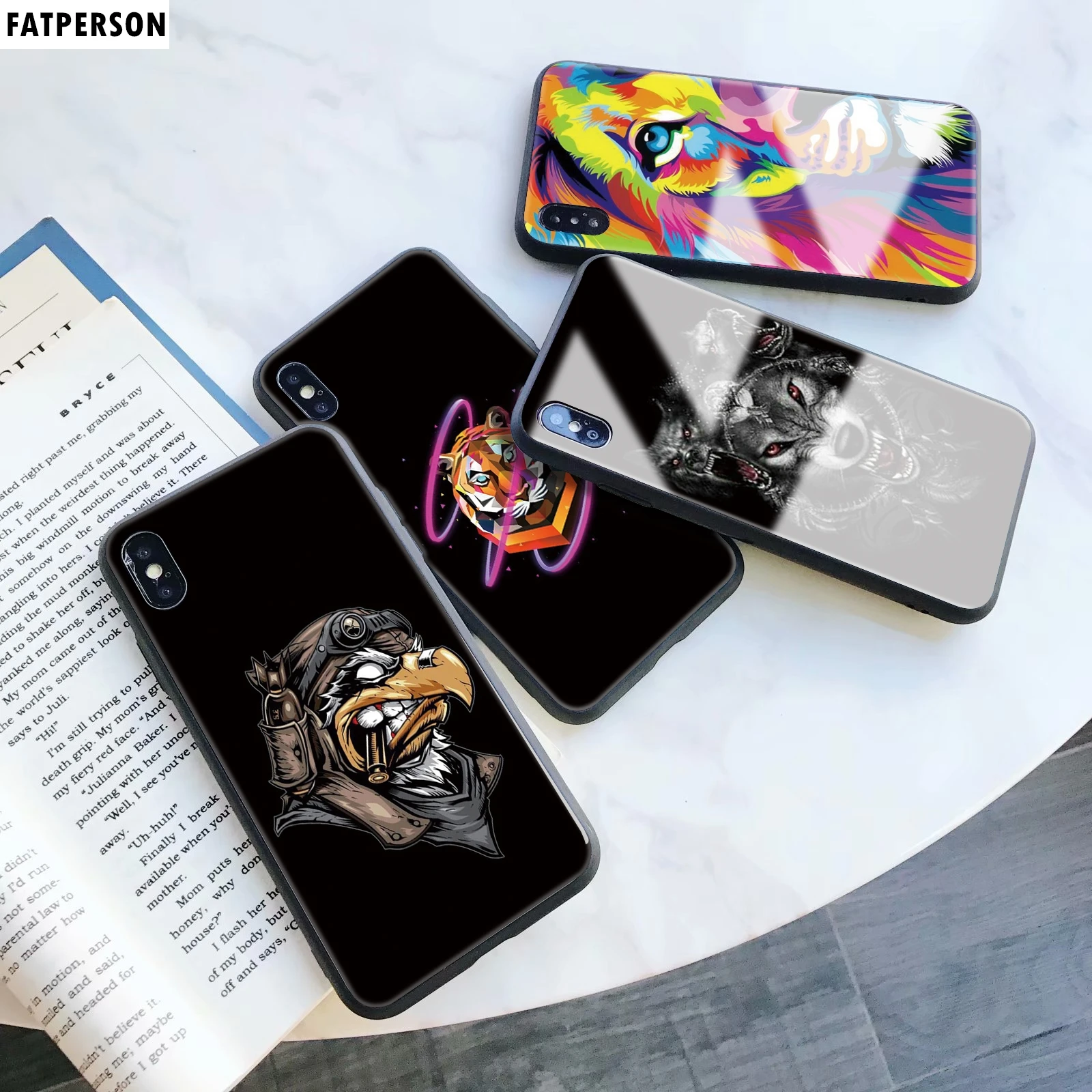 Животное закаленное стекло Лев чехол для телефона для iphone 5 6 7 8 6s 6s plus 7plus 8plus x xr xs xsmax