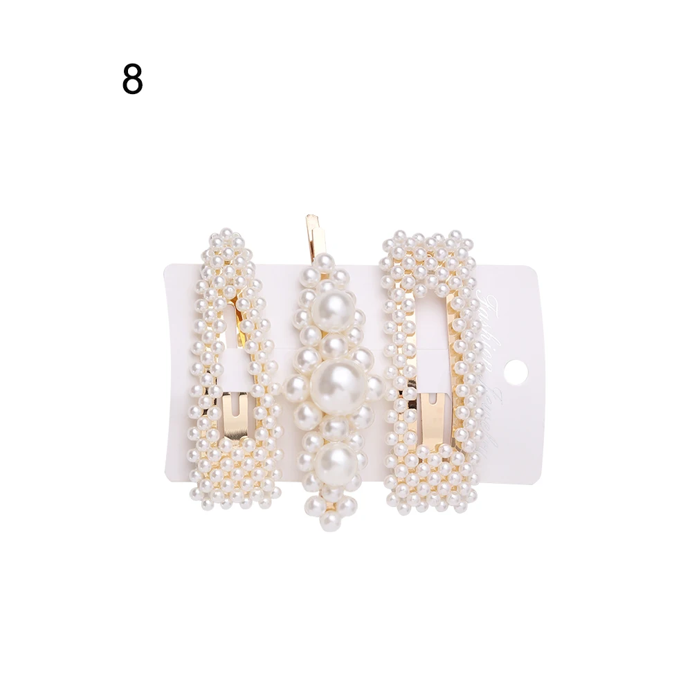 1 Set Vintage Pearl Hairpins Imitiation Pearl Hair Clips For Women Girls Fashion Barrettes Flowers Hair pins Hair Styling - Цвет: 8