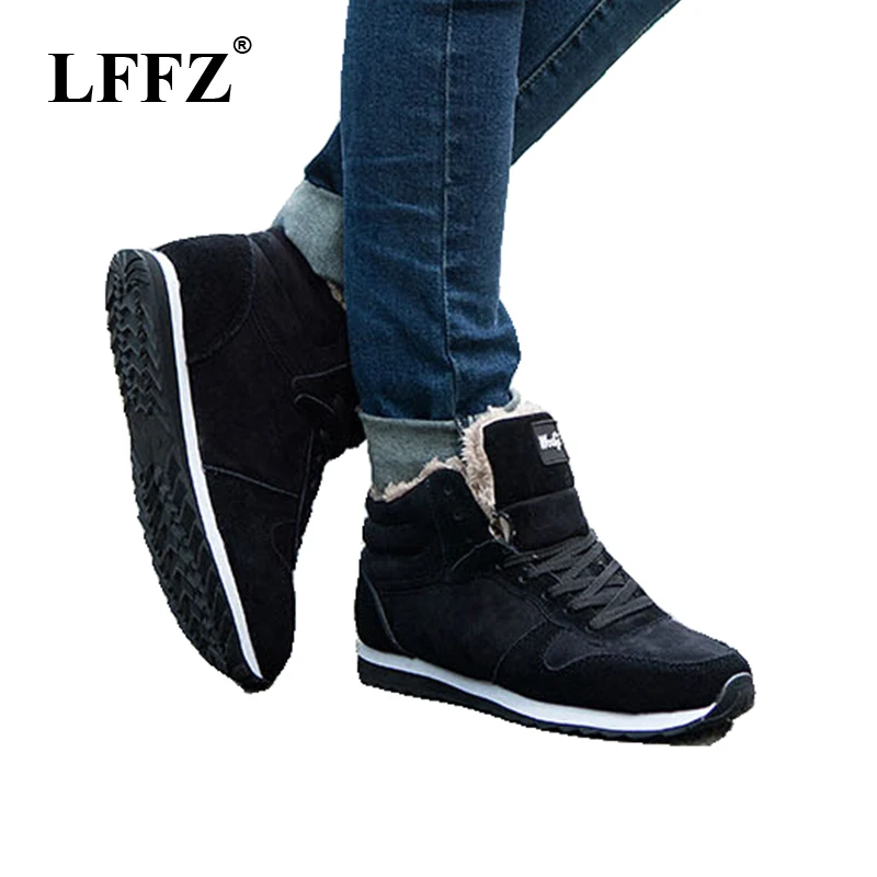 

New Fashion Men Snow Boots Plush Super Warm Boots Men boots Work Shoes real suede leather lover Winter shoes sneakers ST13
