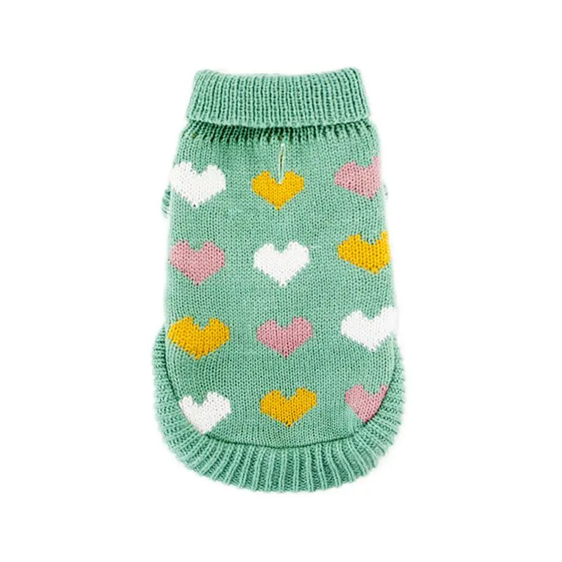 Dog Cat Knit Sweater Heart Design Pet Cute Sweatshirt for Autumn And Winter Multi-Color Protect Two Feet Dog Warm Clothing