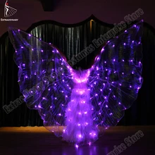 Женский танец живота крылья бабочки Isis светодиодный аксессуары для танцев DJ лампа реквизит светодиодный светильник на 360 градусов крыло 6 цветов