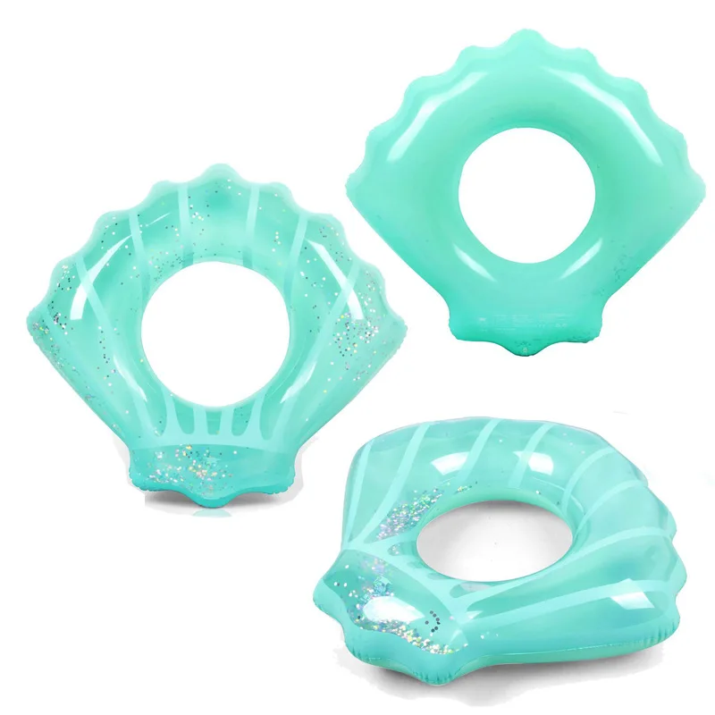 

Women 70*80CM Inflatable Shell Swim Ring Swimming Ring With Colorful Glitters Float Ring Waist Floating Swim Accessories