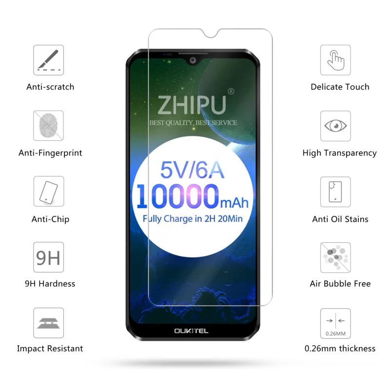 2 шт закаленное стекло для OUKITEL K12 протектор экрана 2.5D 9H Премиум Закаленное