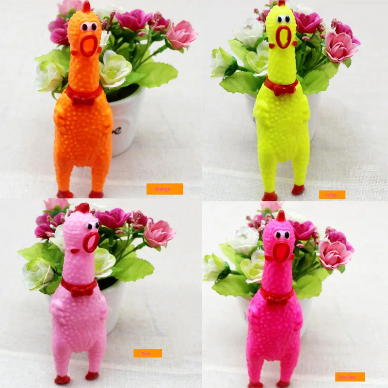 

Interactive Rubber Chew Toys for Dogs Cats Pet Squeaker Squeaky Toys Dog Cat Colorful Screaming Chicken Dog Popular Toys