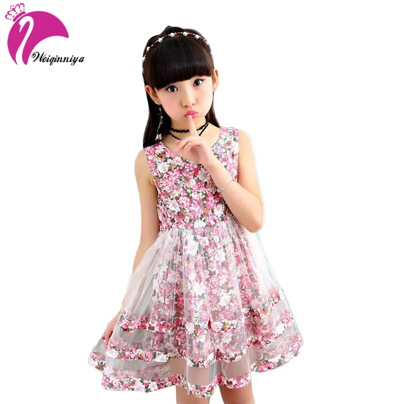 

Floral Girls Dresses Bohemian Style Layered Dresses For Girls Fashion Kids Teens Clothes Princess A-line Dresses For Girls