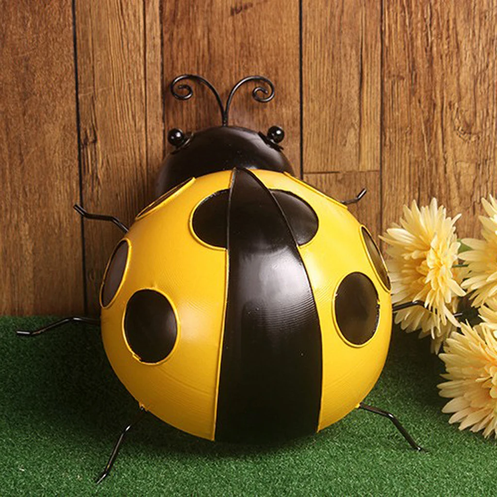 

Metal Ladybug Ornament Home Garden Micro Landscape Wall Decor Kids Favorite Toy Xmas Toy Multi Color