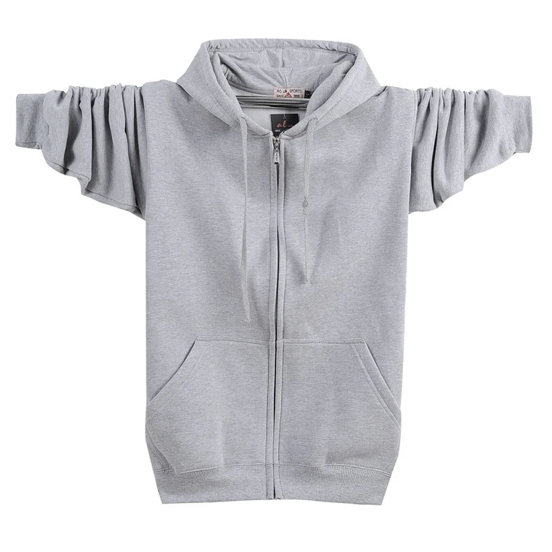 

Zuolunouba Autumn Winter Cardigan Cotton Casual Loose Hoody weatshirts Men Coat Full sleeve velvet Zipper Hooded Plus size M-4XL