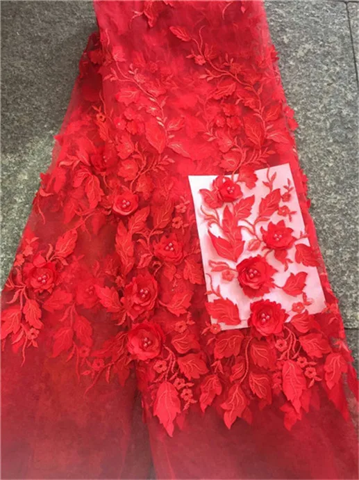 Последний Тюль французское кружево для платья Бирюзовый Черный Красный Африканский французский кружевной тюль чистая 3D цветок, французское кружево Белый - Цвет: 20