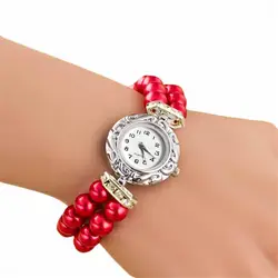 Relogio feminino 2017 Для женщин студентов красивая мода Фирменная новинка золотой жемчуг кварцевые часы-браслет