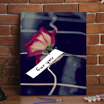 

Framed painting by number coloring by numbers for home decor picture oil painting canvas painting 4050 love for you