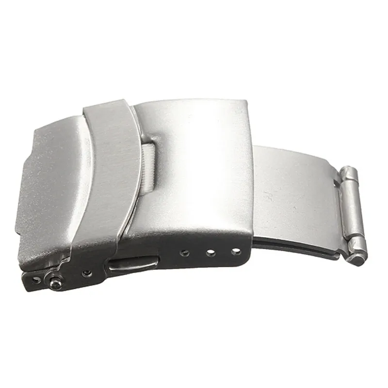 Ремешок для часов из нержавеющей стали Двойная застежка с кнопкой наручных 16 мм 18