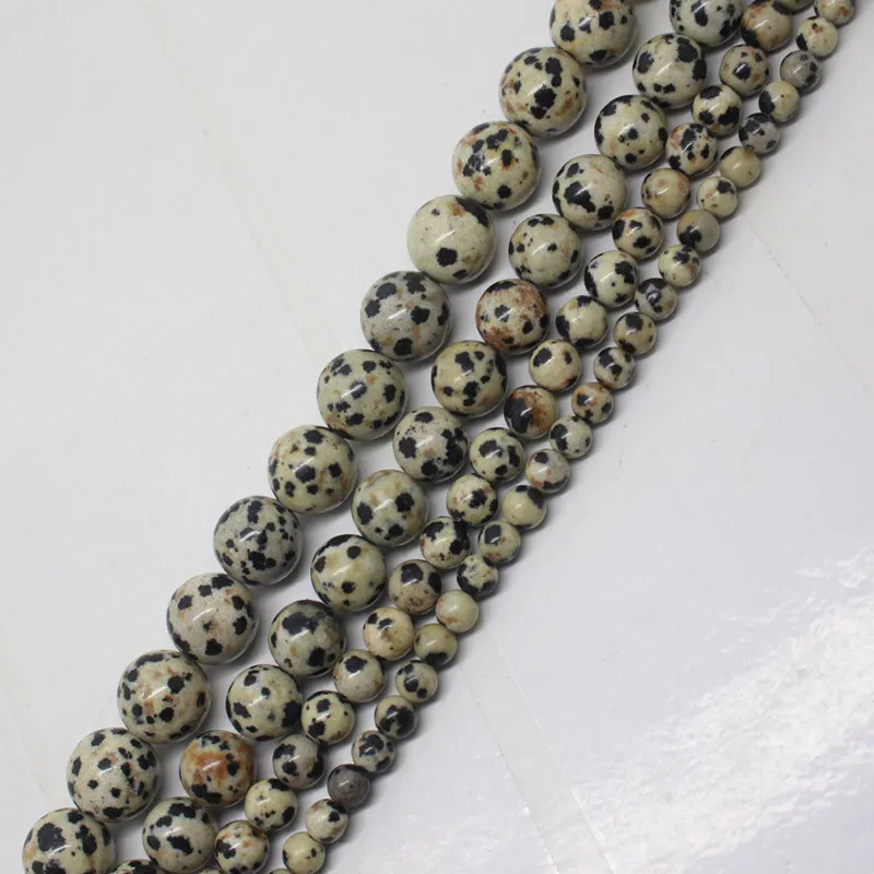 

Mini. order is $7!4-10mm Natural Dalmatian Stone Jaspers Round Loose Beads 15"